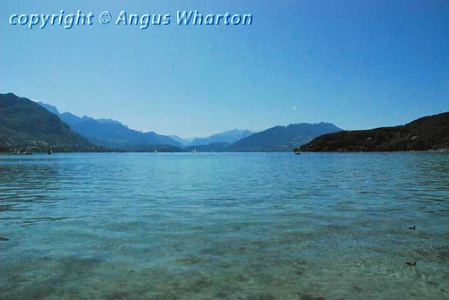 mountain lake annecy water landscape view