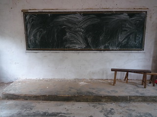 Chalkboard in Empty Classroom