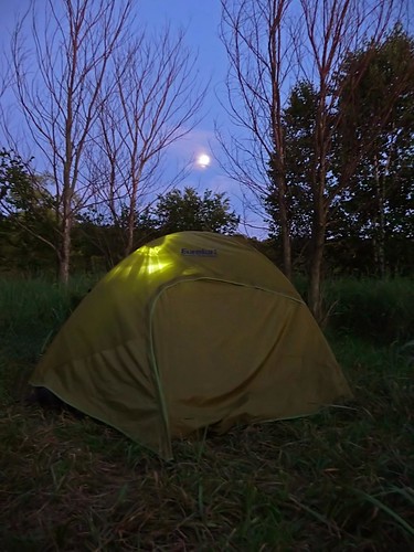 travel camping light summer sky moon tree silhouette night dark michigan tent crescent panasonic backpacking upnorth 2009 northmanitouisland sleepingbeardunesnationallakeshore tz5