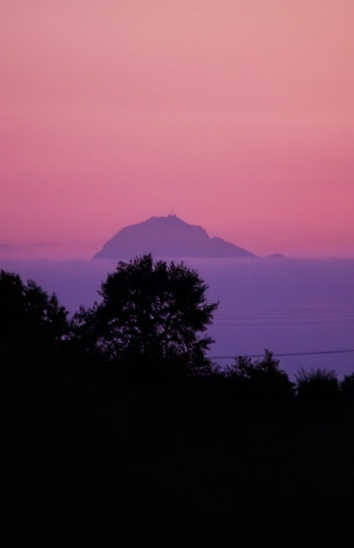 sunset sky mountain color tree silhouette horizon pyrénées