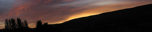 autumn panorama silhouette marilyn wales sunrise panoramic powys rhayader canona700 gwastedyn