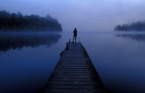 blue newzealand people woman mist lake colour reflection water girl weather misty fog female landscape pier still scenery mood jetty foggy scenic peaceful calm reflect serenity serene solitary westland tranquillity lakemapourika