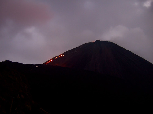 sunset mountain night clouds volcano lava guatemala volcanopacaya