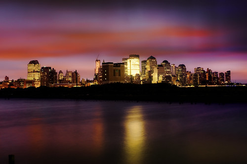 world nyc newyorkcity longexposure newyork skyline night sunrise geotagged dawn newjersey jerseycity center newport hudsonriver wtc trade financial hdr wfc pavonia mudpig stevekelley