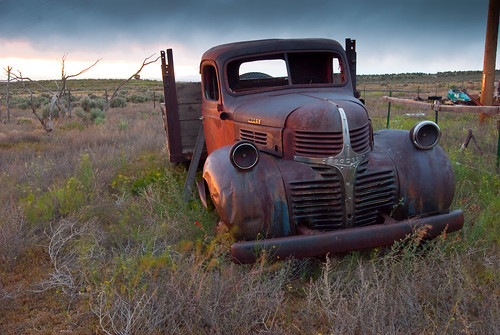 old sunset art abandoned car weather truck landscape outside junk rust automobile desert vacant trucks yardart emptylot