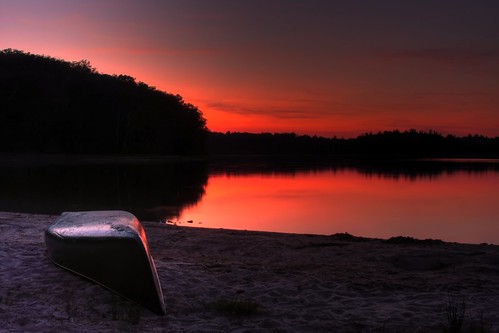sunset beach canoe hdr pallettelake