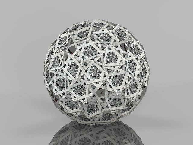 Virtual slide-together on a snub icosidodecahedron with playing cards on the wrong side