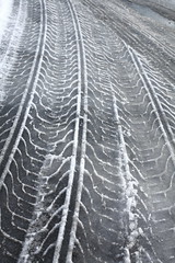 tyre tracks in the snow