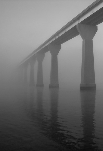bridge bw fog sunrise geotagged patuxentriver solomonsisland