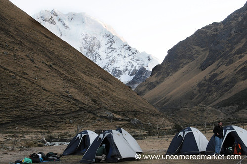 mountain peru trek tents glacier campsite aes salkantay salkantaytrek salcantay