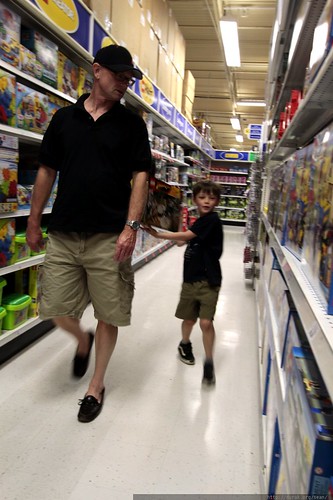 grandpa & nick in the lego aisle of toys r us
