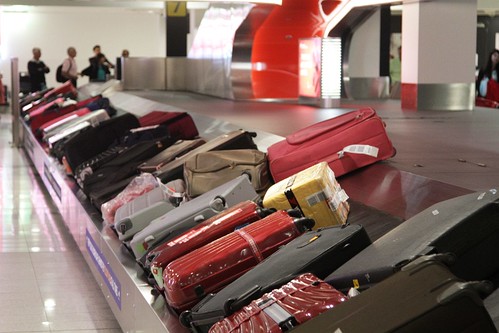An entire A380 load of luggage dumped onto an undersized carousel