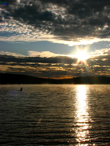light sun mist lake ontario canada clouds sunrise canon canoe clear flare muskoka powershots3 denisgiles