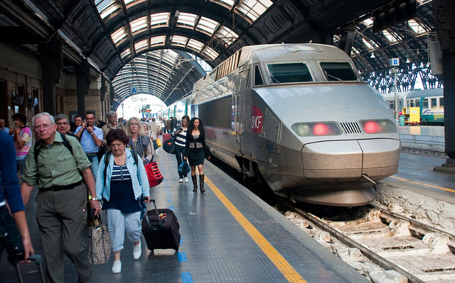 TGV arrives at Milan from Paris, 27 Sept. 2009