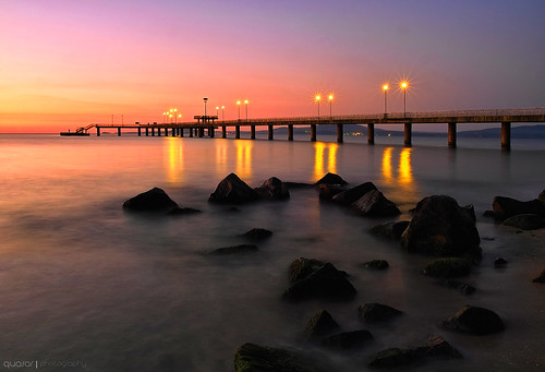 morning bridge sea color landscape pier view sigma waterscape
