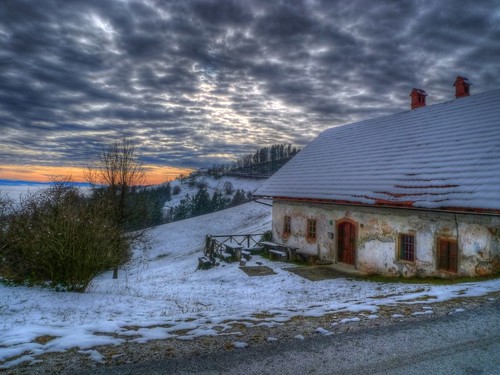 old sunset sky house mountains landscape slovenia slovenija hdr ozbolt ožbolt