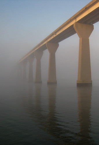 bridge fog sunrise geotagged patuxentriver solomonsisland