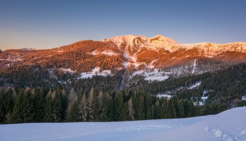mountain sunset valsugana trentino alto adige dolomiti snow winter