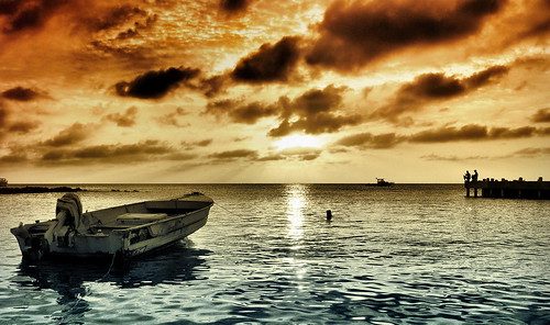 world sunset sea sun water clouds silver gold boat fishing nikon colours 100v10f international caribbean cayman twop d90 otw