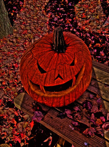 autumn fall halloween pumpkin scary october jackolantern vampire evil freehand hdr photomatix