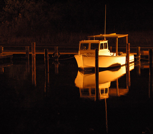 night marina boat workboat kentnarrows