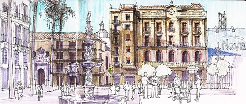 architecture square sketch spain drawing andalucia andalusia dibujo malaga málaga carnetdevoyage urbansketchers