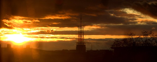 sunset orange tower clouds canon germany cityscape availablelight darmstadt antenna eos450d eumetsat
