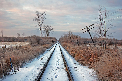snow ontario fall tracks railway peterborough