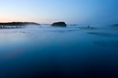 morning sky lake water fog sunrise finland dawn twilight scenery view horizon lieksa