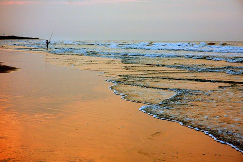 ocean blue sunset orange color beach water sunrise canon nc fishing waves north atlantic carolina 40d