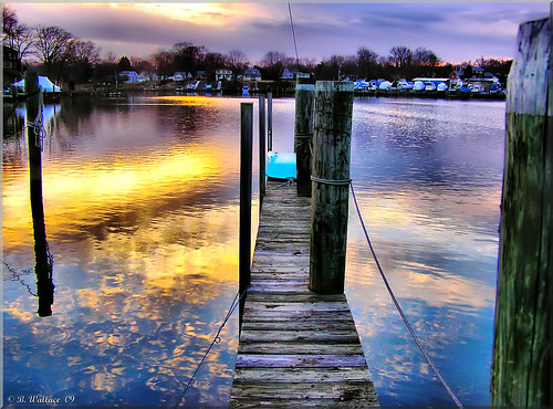 sunset reflection water colors creek outside pier colorful brian relaxing maryland calm wallace serene setting 2d piling brianwallace