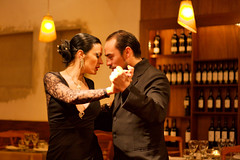 Tango dancers at a restaurant in Buenos Aires