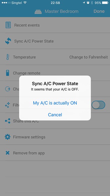 Sensibo iOS App - Sync A/C Power State