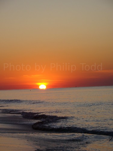ocean sunset sun reflection beach water set sunrise nc north carolina rise holden