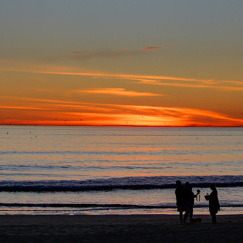 ocean california sunset beach silhouette twilight dusk wave oceanside