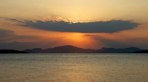 sunset sea mountain 20d canon photography photo greece nafplio