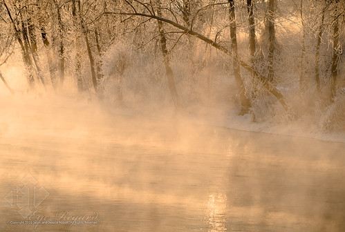 mist snow sunrise river idaho boise boiseriver