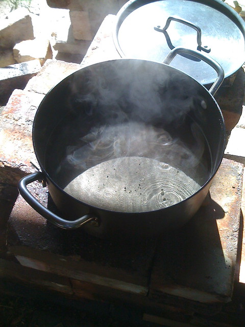 Boiling water for tea