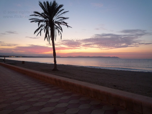 beach sunrise spain mediteraneansea costacabana