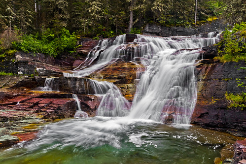 park longexposure red nature rock river rockies waterfall glacier national wilderness silky flowingwater virginiafalls