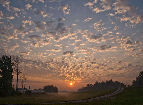 fog clouds sunrise landscape dawn
