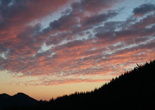 sunset mountain clouds