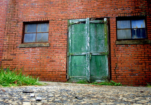 door building brick green nc decay urbex cooleemee textilemill dwwg