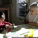 playing play doh with grandma