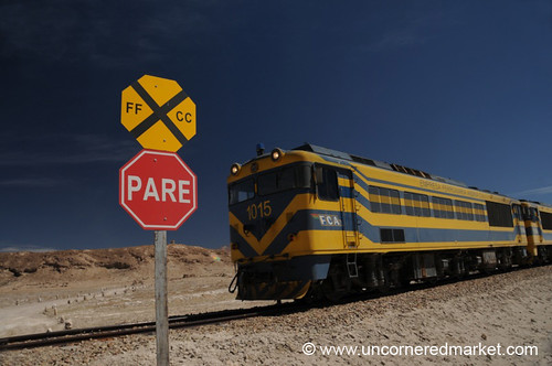 train landscape desert bolivia salartour