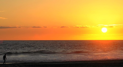 sunset sea sky sun beach water walking mexico atardecer surfing