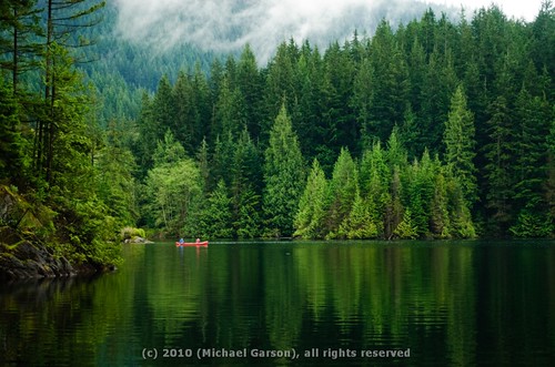 people mountain lake canada mountains cold reflection green nature water rain fog clouds reflections boat nikon hiking hike canoe manmade buntzenlake portmoody atmosphericperspective bchydro hydrolake vanagram