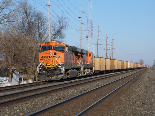 railroad ohio chicago train ns norfolk line southern coal ge bnsf archbold es44ac bnsf5769