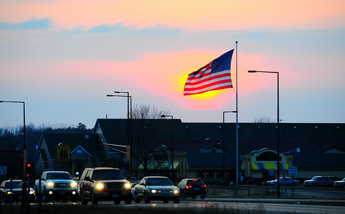 sunset sky beautiful america unitedstates flag
