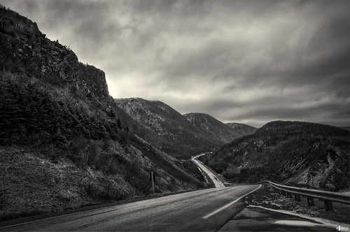road bw canada mountains novascotia d70s capebreton stormyweather cabottrail cs4 photomatix thehighlands hdr3ex niksfilters